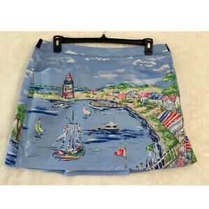RLX Ralph Lauren Skort XL Nautical Coastal Boats Lighthouse